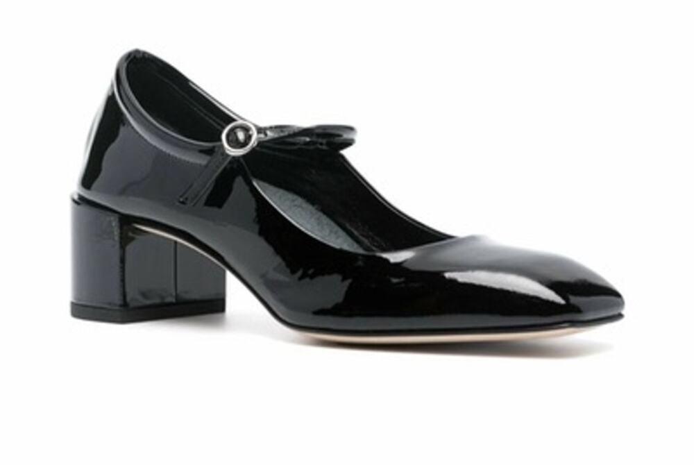 Aeyde Aline Size 40 Women’s Mary Jane Black Patent Leather Heels Italy